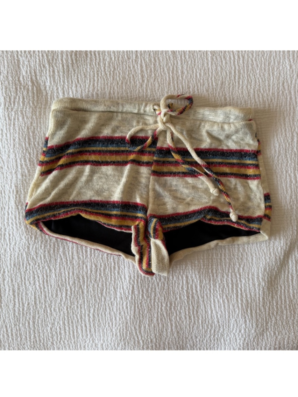 Mahina knit striped short shorts - S